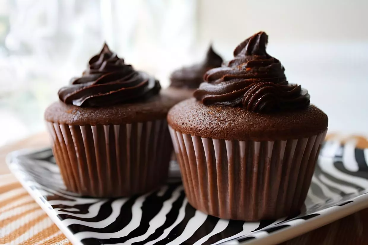 cupcakes de chocolate.