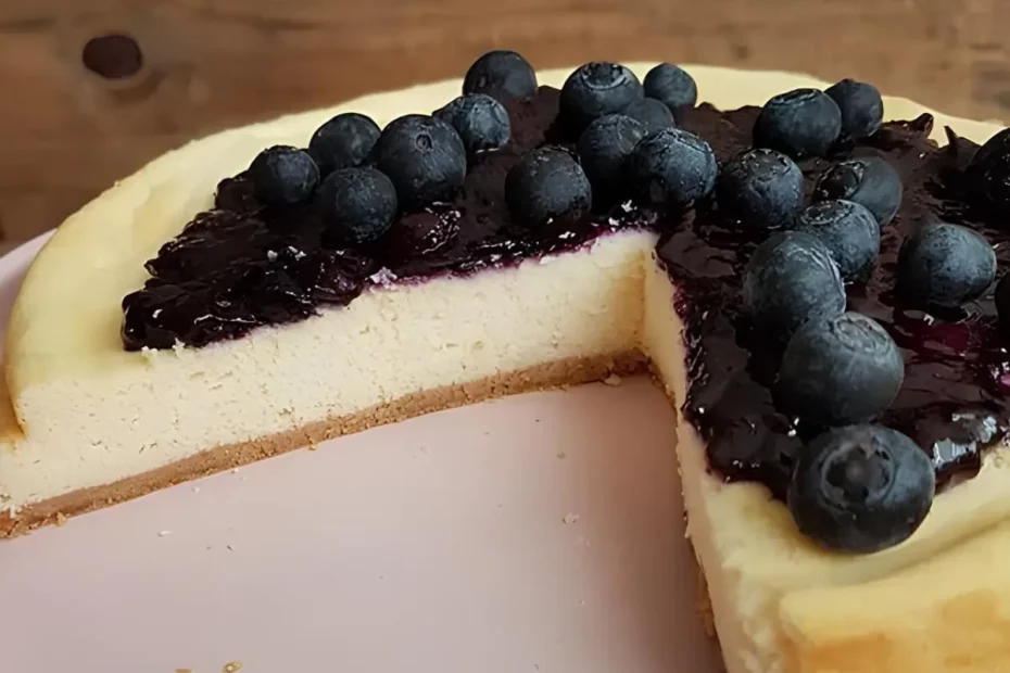 uma torta de ricota com mirtilo low carb