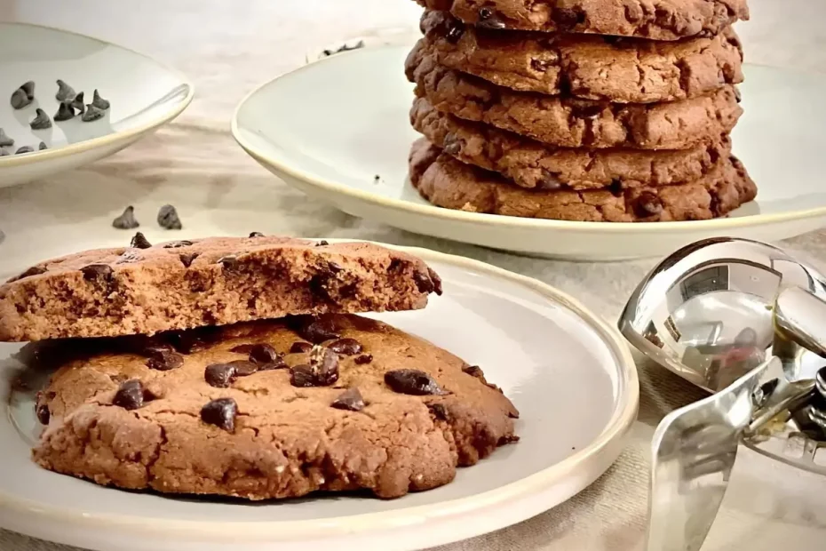 Um prato com vários Cookie fit de pasta de amendoim prontos para serem servidos.