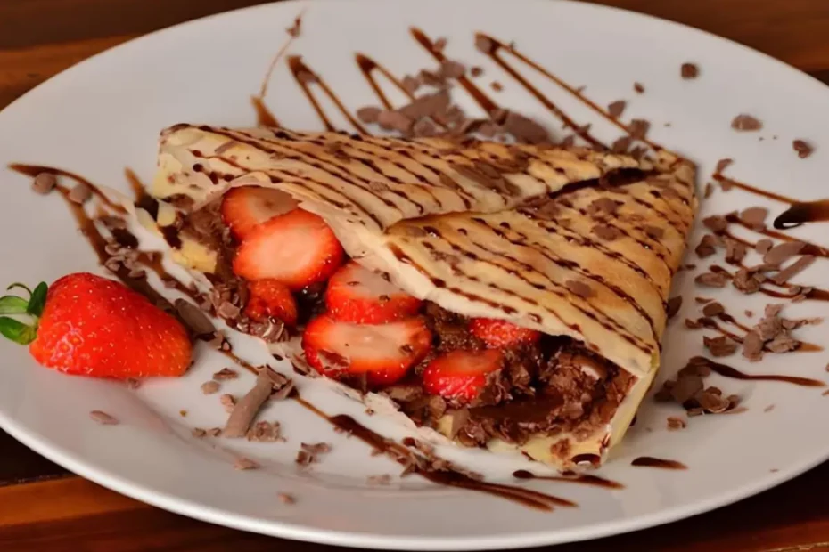 um prato com Rap10 Wrap de Banana, Morango e Chocolate