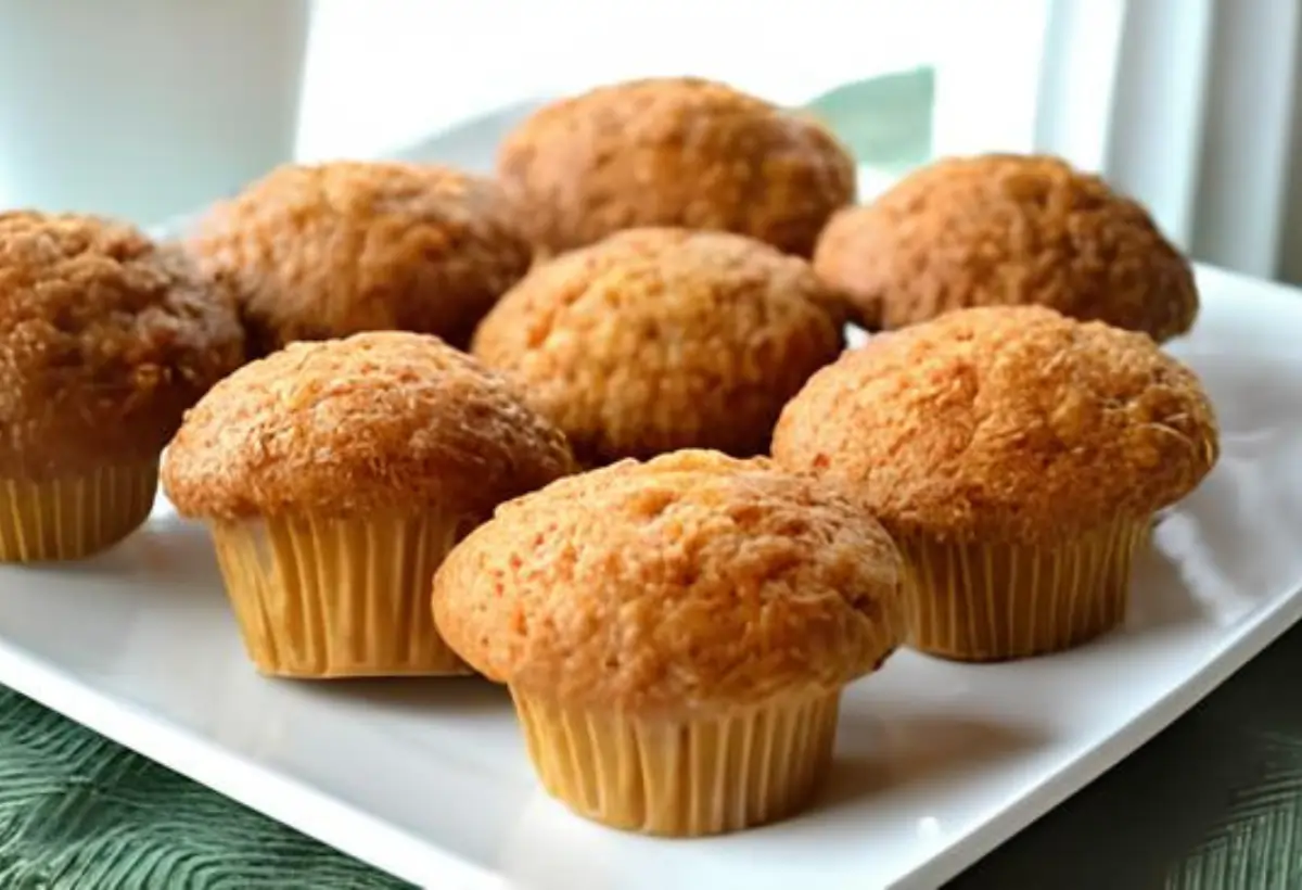 Uma travessa com vários Muffin Fit de Banana.