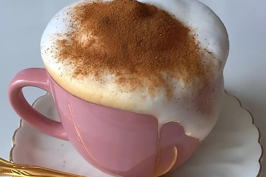 um xícara com um capuccino fit caseiro