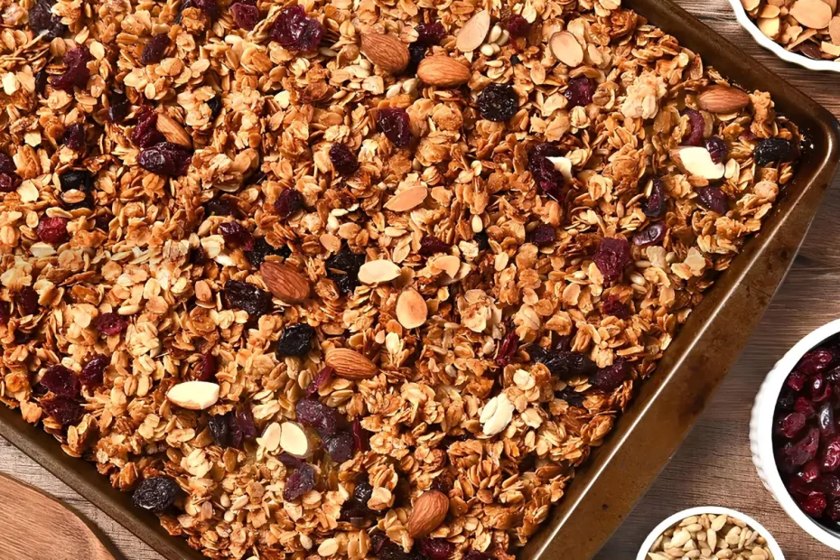 Uma forma com granola caseira fit.