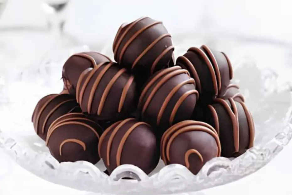 Uma travessa com Trufas de chocolate low carb