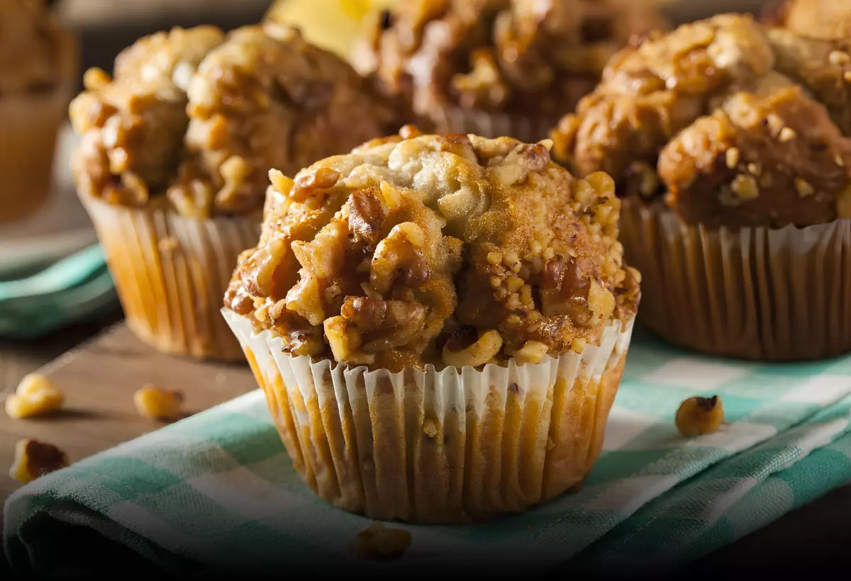 cupcakes de nozes e banana.