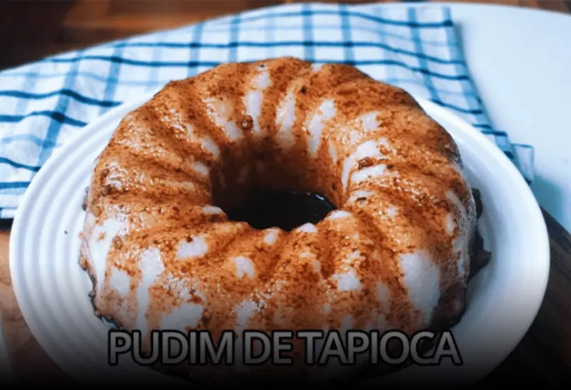 um pudim de tapioca vegano