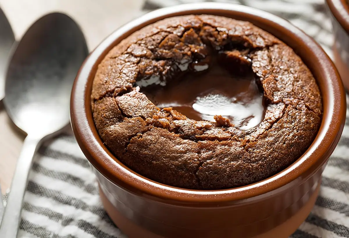 Uma caneca com Petit Gateau Fit de Micro-ondas .