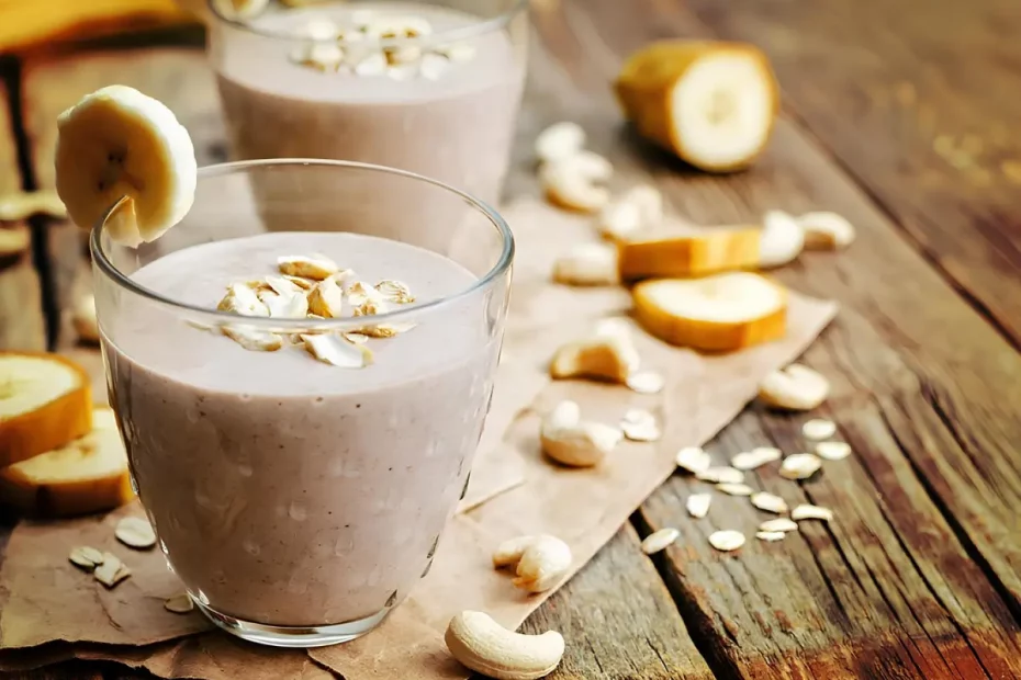 Dois copos de vitamina de banana fit