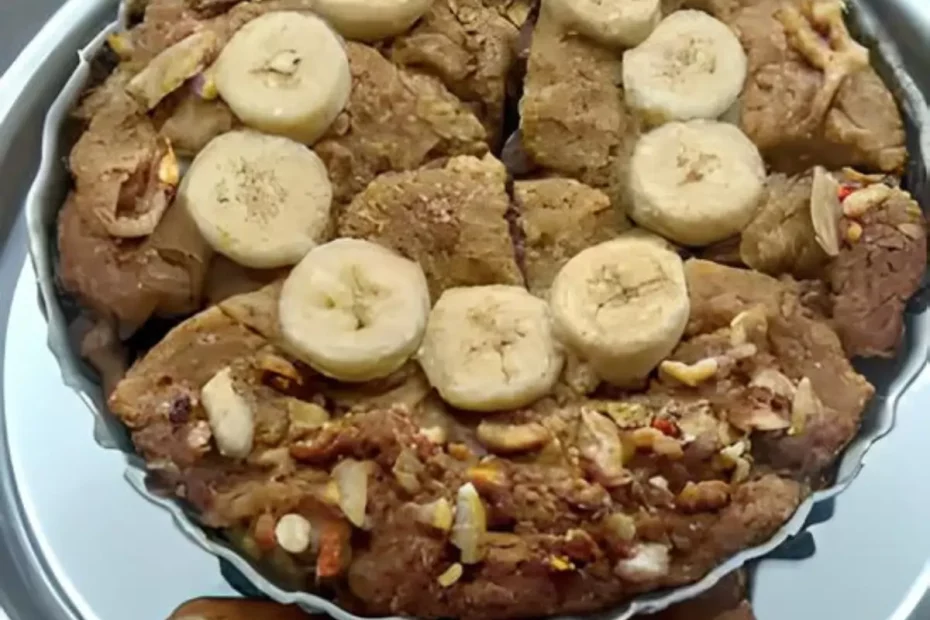 Receita de bolo de banana com castanhas do Pará.