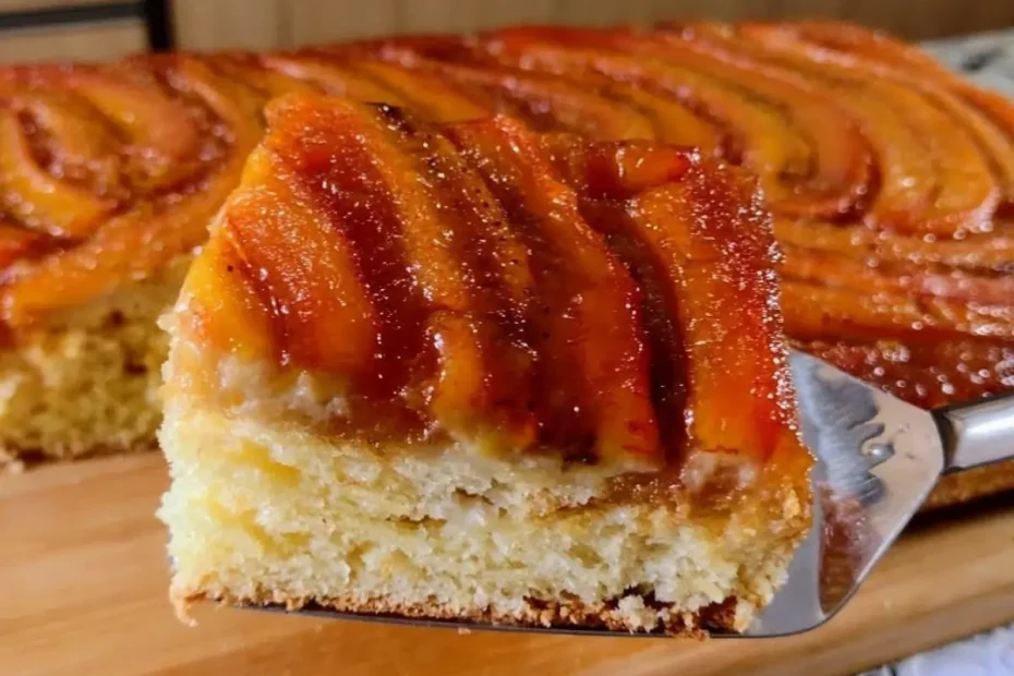 Um bolo de banana com calda de cobertura.