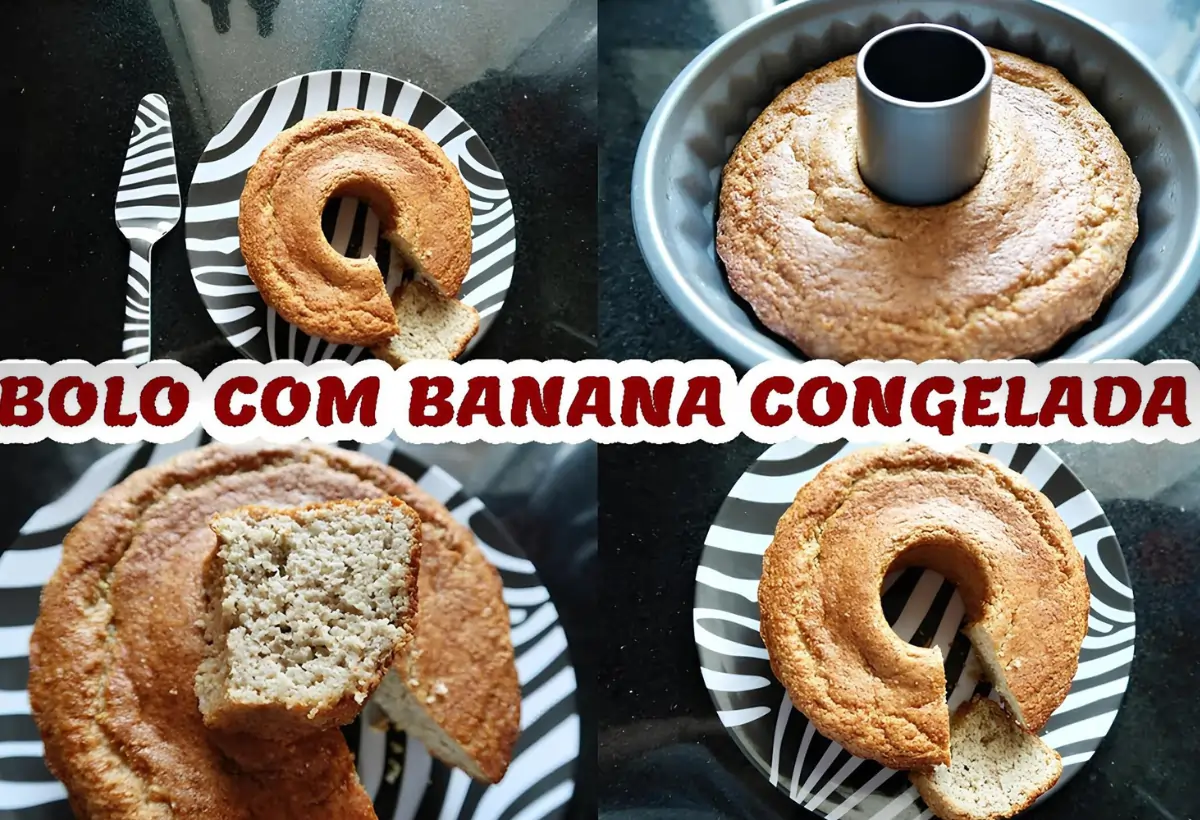 Um prato com um Bolo de Banana congelada.