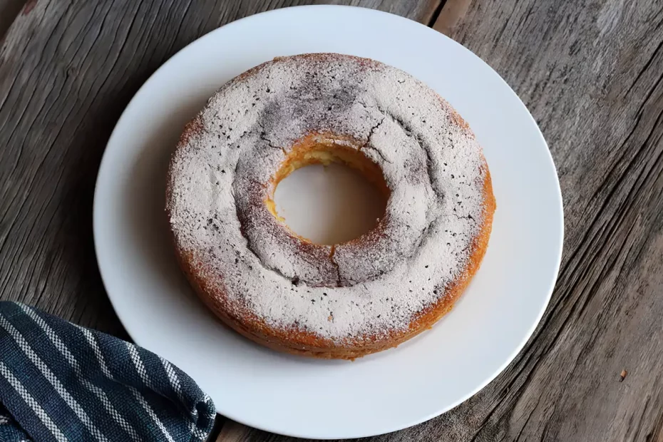 Um prato de bolo de fubá amanteigado.