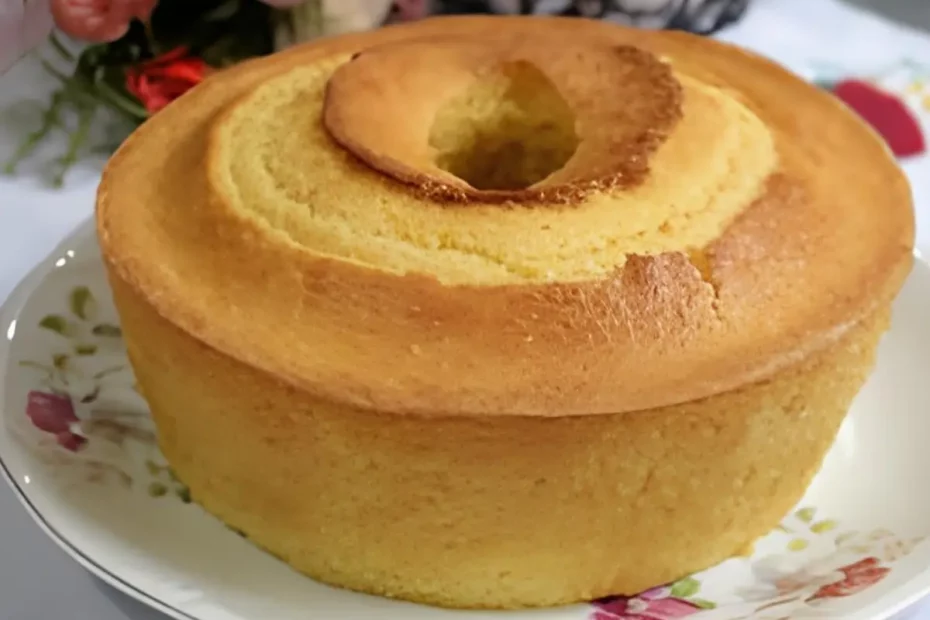 Bolo de fubá com leite de coco.