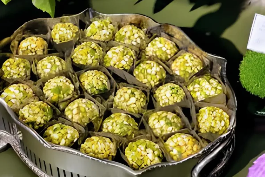 brigadeiros de pistache com chocolate branco e limão siciliano.