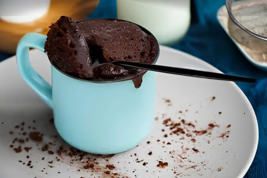 bolo brownie de caneca.