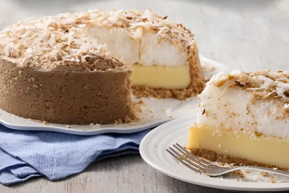 Um prato com torta de coco.