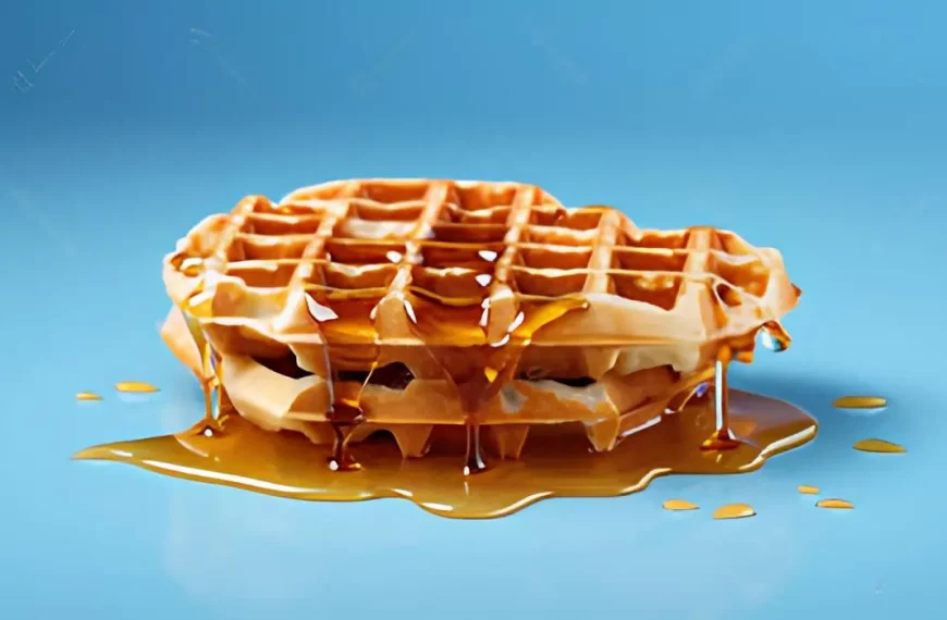 Receita de Waffle com Calda de Caramelo