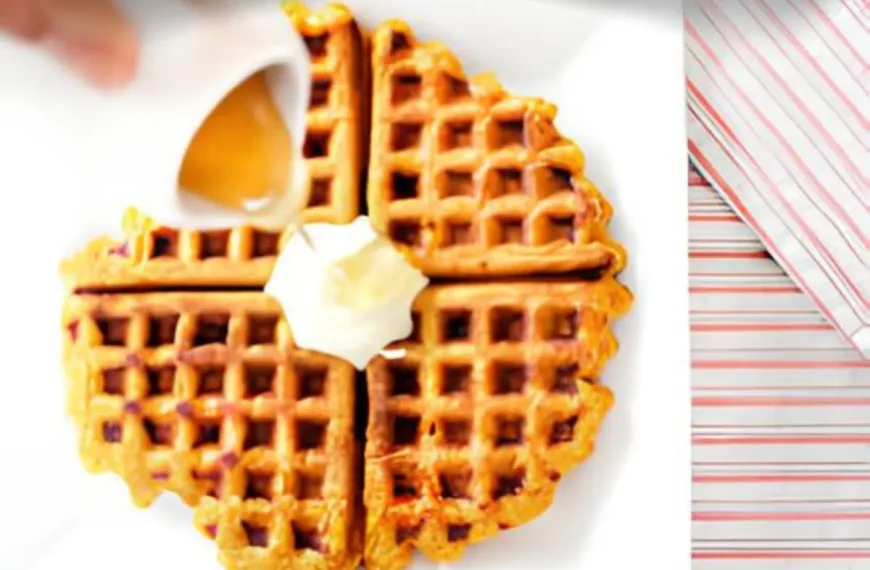 Um Waffle-de-Cenoura-com-Cobertura-de-Cream-Cheese-