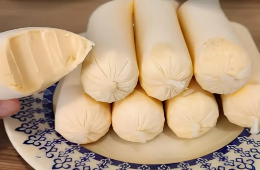 Um prato com vários geladinhos de coalhada.