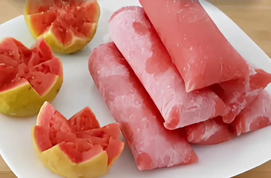 geladinhos de goiaba em uma mesa prontos para serem servidos.