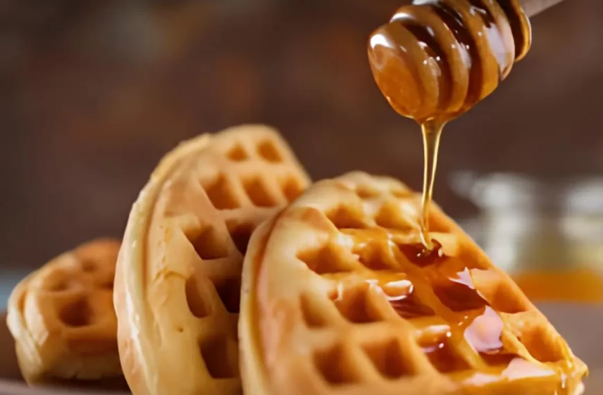 Waffles tradicional com mel