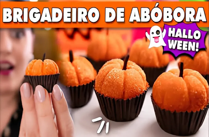 Brigadeiros de Abóbora com Granulado de Halloween