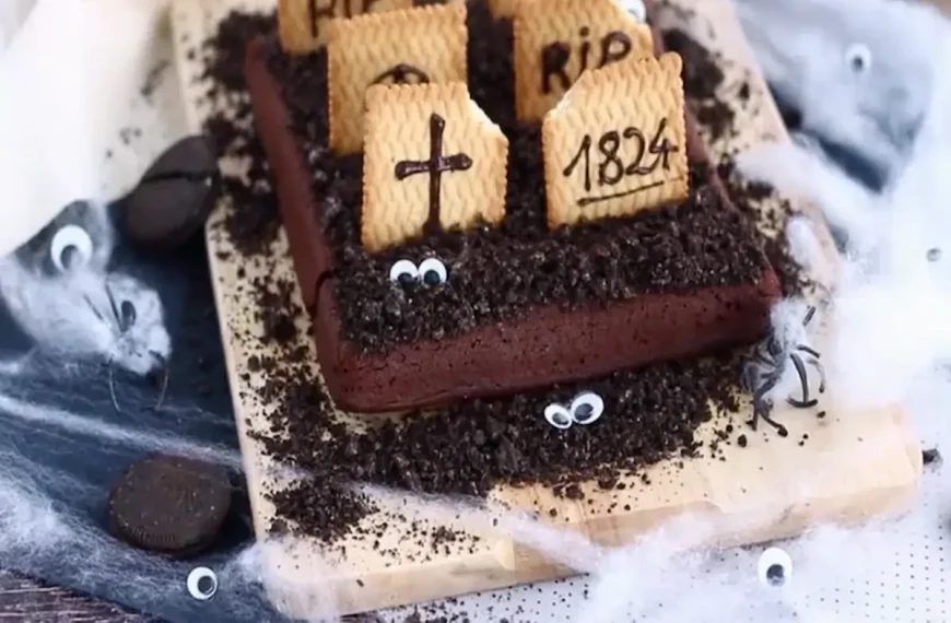 Brownies de Cemitério com Decoração de Lápide Receita Completa Fácil e Divertida para o Halloween 2