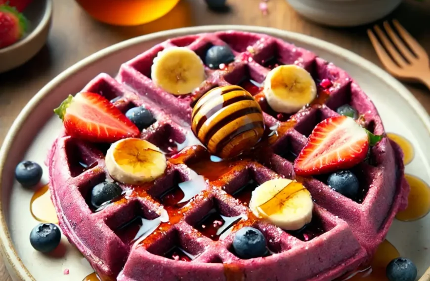 Receita de Waffle de Açaí com Mel