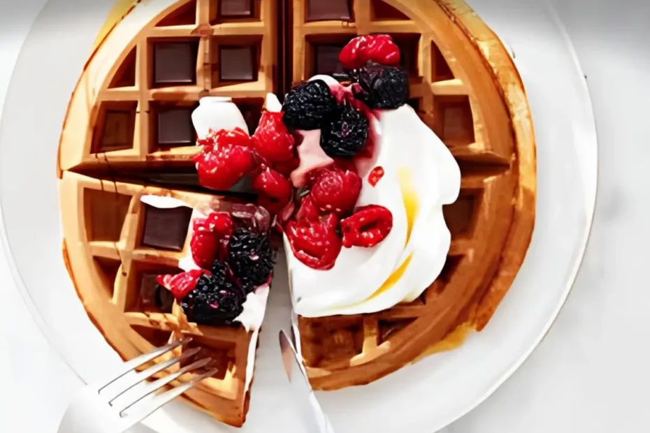 Waffle de Ricota com Geleia de Frutas.