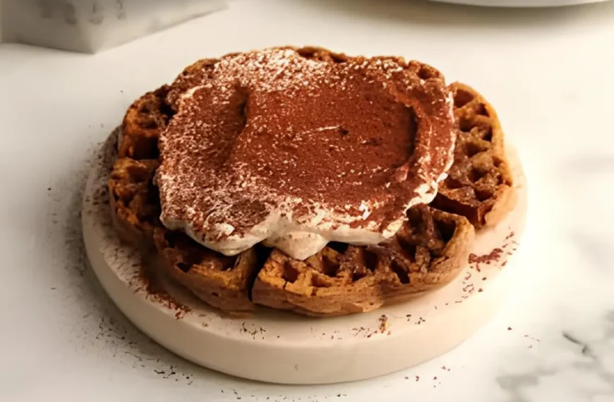 Um waffle de tiramisu.