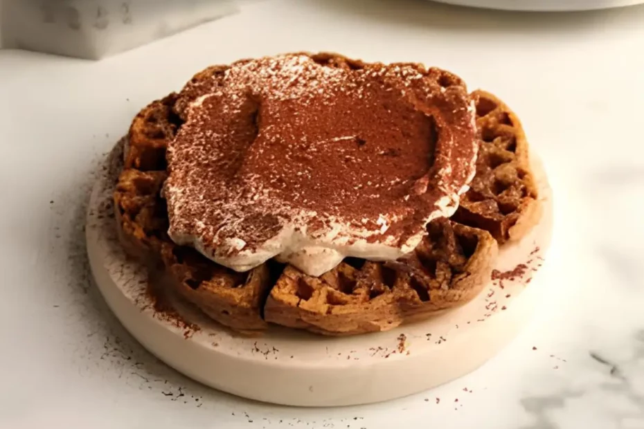 Um waffle de tiramisu.