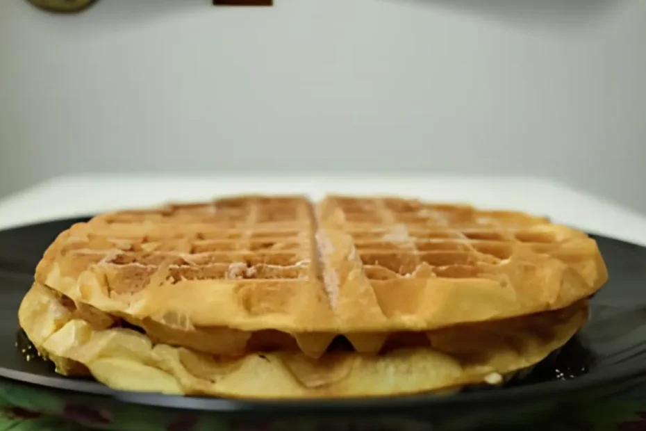 Um prato com waffles de mousse de abacaxi.