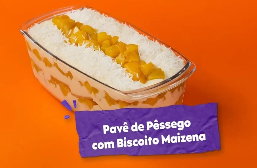 Pavê de Pêssego com Bolacha Maizena 3