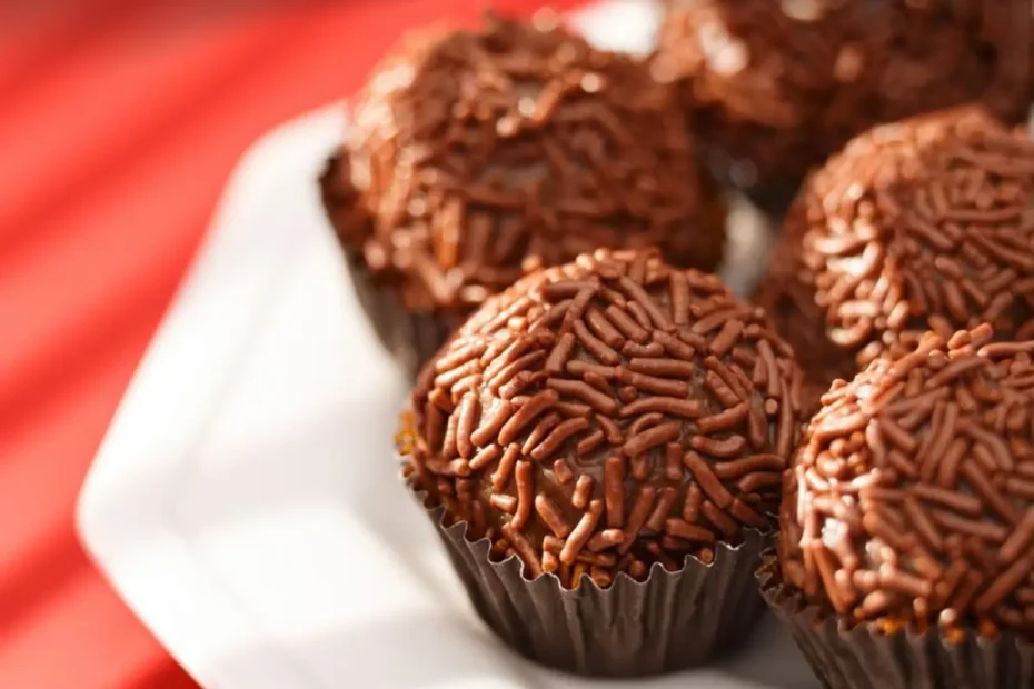 brigadeiros de panetones prontos para serem servidos.