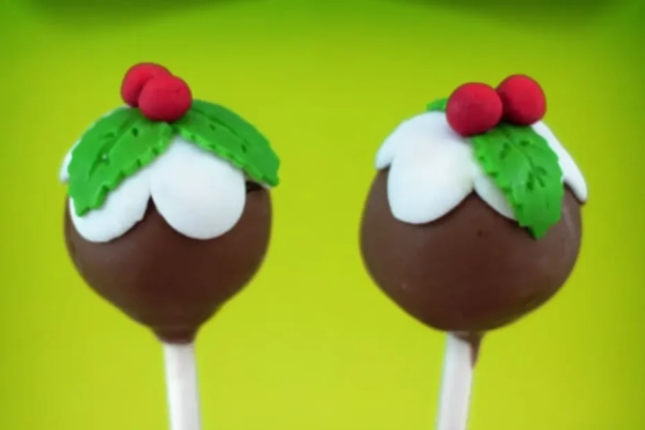 Dois cake pops natalinos.