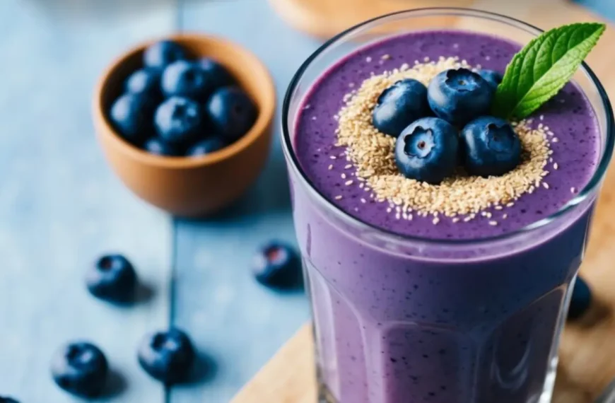 Smoothie Detox de Mirtilo e Linhaça: Um Aliado para a Saúde do Coração