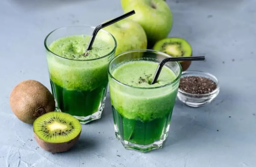 Suco Detox de Chia com Kiwi e Maçã-Verde: Para Saciedade